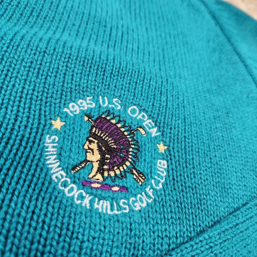 Vintage 90s US Open Golf Sweater Men Medium Shinnecock Hills V Neck USA Made